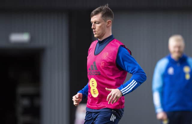 Blackburn Rovers defender Dominic Hyam is put through his paces at a first Scotland training session , with the late call-up now in the mix for Saturday's Euro 2024 qualifying opener at home to Cyprus. (Photo by Ross MacDonald / SNS Group)