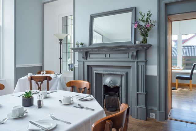 Re-decorated in lockdown, the Cairngorm Guest House dining room is a relaxing place in which to eat a hearty breakfast before hitting the great outdoors.