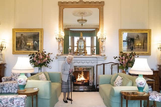 The Queen was photographed in Balmoral's drawing room on Tuesday before receiving Liz Truss. Picture: Jane Barlow/PA Wire