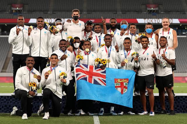 Gareth Baber led Fiji to rugby sevens gold medals by beating New Zealand in the final of the Tokyo 2020 Olympic Games. Picture: Dan Mullan/Getty Images