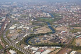 An aerial view of urban regeneration company Clyde Gateway