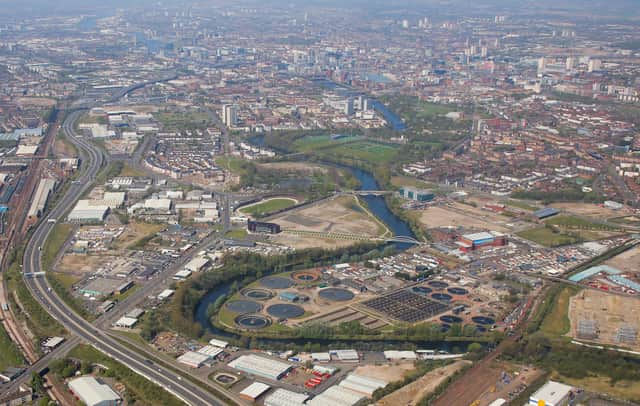 An aerial view of urban regeneration company Clyde Gateway