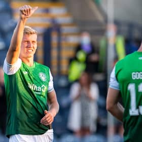 Josh Doig hs been given the thumbs up to push for a return to Hibs' starting line-up. Photo by Ross MacDonald / SNS Group