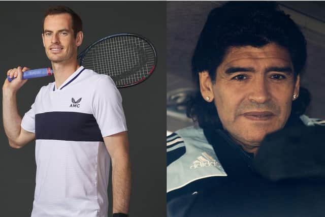 Andy Murray reveals a note the football icon left for him in which Mardona hopes the Scottish tennis star would become number one.