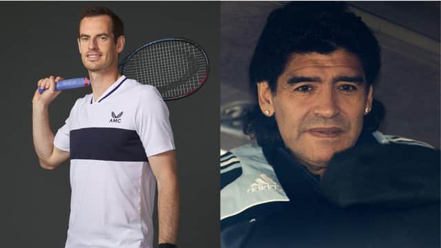 Andy Murray reveals a note the football icon left for him in which Mardona hopes the Scottish tennis star would become number one.