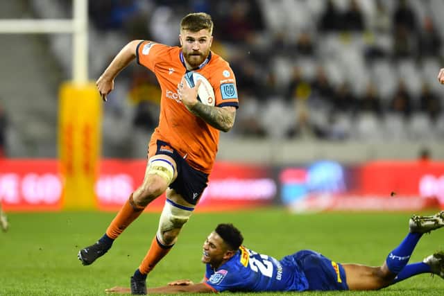 Edinburgh's Luke Crosbie on the attack against Stormers in the United Rugby Championship quarter-final in Cape Town. (Photo by Ashley Vlotman/Gallo Images)