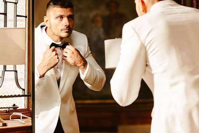The Groomsmen prepare for their Love Is Blind UK Wedding at Glen Tanar, Aberdeenshire.