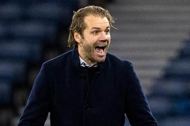 Robbie Neilson celebrates as Hearts defeated Hibs to reach the Scottish Cup final.