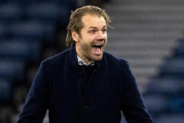 Robbie Neilson celebrates as Hearts defeated Hibs to reach the Scottish Cup final.