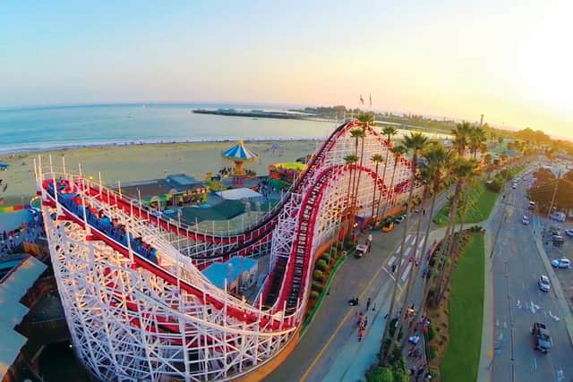 Santa Cruz is nicknamed the Coney Island of the West Coast thanks to its beach boardwalk funfair complete with the oldest wooden rollercoaster (1924) in the state. Pic: Visit Santa Cruz County/Beach Boardwalk/PA.