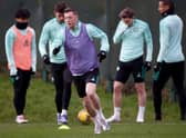 Celtic captain Callum McGregor trains ahead of Wednesday's match against Aberdeen.