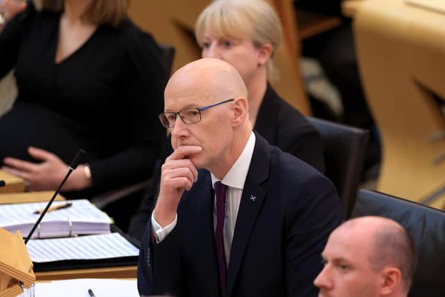 John Swinney attends First Minister's Questions at the Scottish Parliament. Picture: Jeff J Mitchell/Getty Images