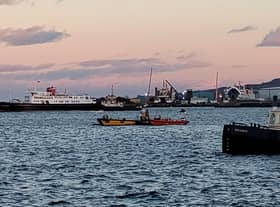 The scene in East India Harbour, Greenock