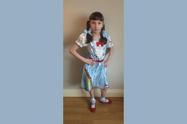 Nine-year-old Sophie followed the yellow brick road as Dorothy this year.