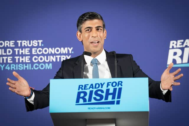 Rishi Sunak at the launch of his campaign to be Conservative Party leader