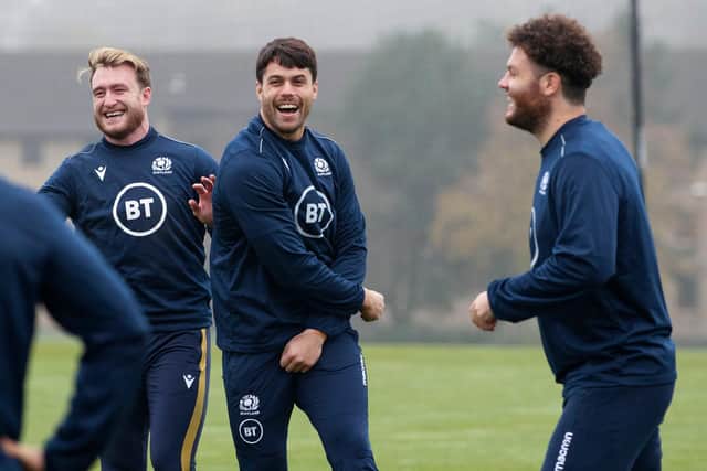 Sean Maitland, centre, returned to Scotland training this week. Picture: Craig Williamson/SNS
