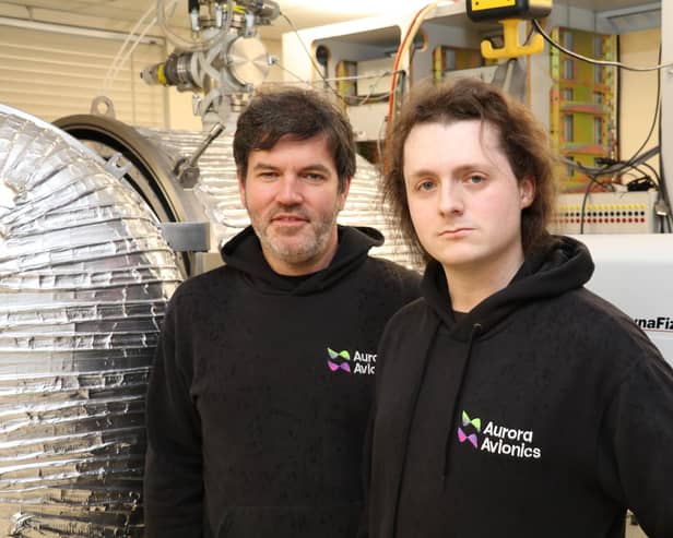 From left: Rowland Fraser and Oren Smith-Carpenter, co-founders of Aurora Avionics that is based at The Higgs Centre for Innovation, Royal Observatory, Edinburgh. Picture: Jason Cowan.