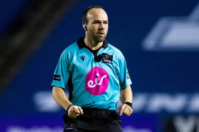 Scottish referee Mike Adamson. (Photo by Ross Parker / SNS Group)