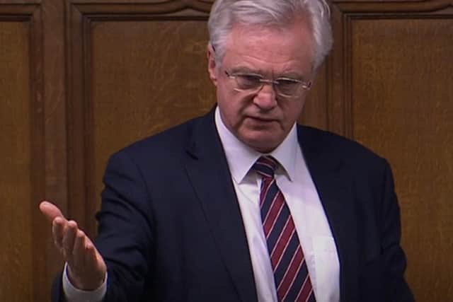 Conservative MP David Davis spoke in the House of Commons yesterday.