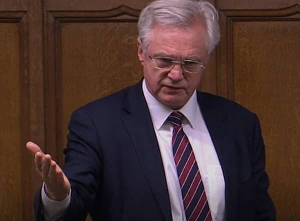 Conservative MP David Davis spoke in the House of Commons yesterday.