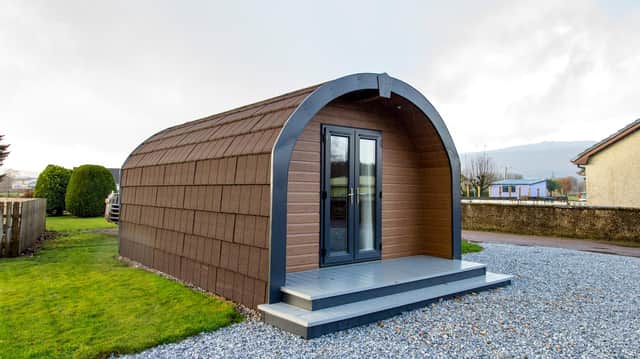 One of the new Highland Pods at Highland Holidays' Ben Nevis Holiday Park, Camaghael, Fort William.