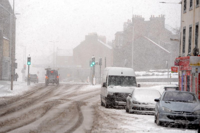 At the harbour end of the High Street visibility was poor (Pic:  Fife Photo Agency)