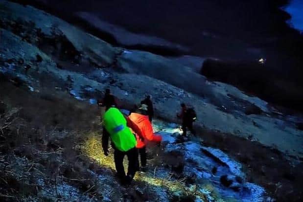 Two women had to be rescued after getting into difficulty in poor weather on Ben Lomond on Saturday. Picture: G Kelly/Loch Lomond Mountain Rescue.