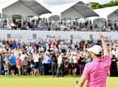 Rory McIlroy acknowledges the crowd after winning the RBC Canadian Open at St. George's Golf and Country Club in Etobicoke, Ontario. Picture: Minas Panagiotakis/Getty Images.