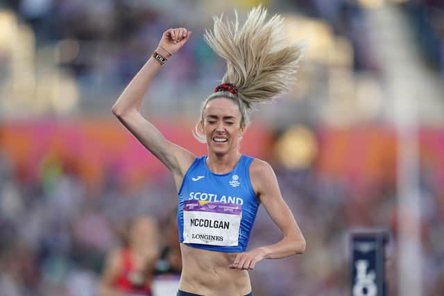 Scotland’s Eilish McColgan celebrates after winning the Women’s 5000m Final at Alexander Stadium on day ten of the 2022 Commonwealth Games in Birmingham. Picture date: Sunday August 7, 2022.