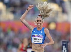 Scotland’s Eilish McColgan celebrates after winning the Women’s 5000m Final at Alexander Stadium on day ten of the 2022 Commonwealth Games in Birmingham. Picture date: Sunday August 7, 2022.