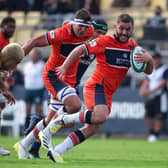 Adam McBurney - Edinburgh try scorer - breaks upfield during the win over Zebre at Stadio Sergio Lanfranchi, Parma, Italy. Photo by David Gibson/Fotosport/Shutterstock (13486185a)