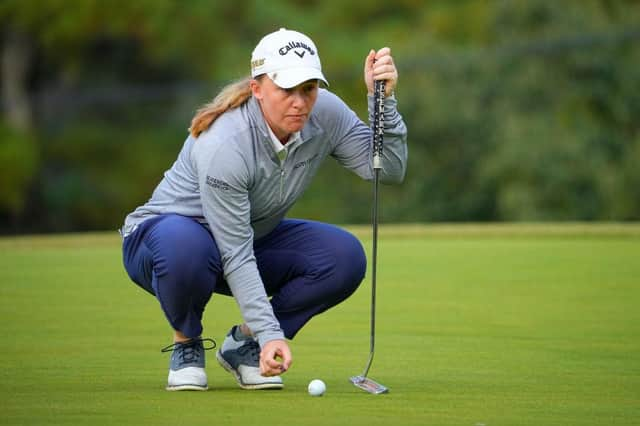 Gemma Dryburgh lines up a putt during the second round of the TOTO Japan Classic at Seta Golf Course in Shiga. Picture: Yoshimasa Nakano/Getty Images.