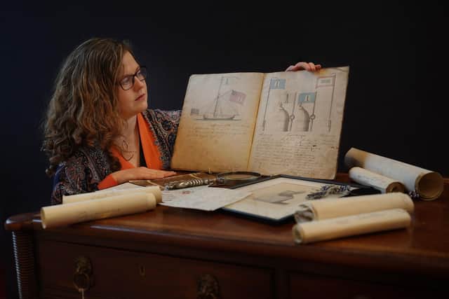 Lyon & Turnbull's head of rare books, manuscripts and maps Cathy Marsden takes a close look at the history of the family and a collection of the Stevenson Lighthouse engineer sketches. Picture: Stewart Attwood/Lyon & Turnbull/PA Wire