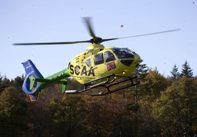 Scotland's Charity Air Ambulance (SCAA) helicopter:  Picture: Graeme Hart