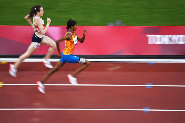 Laura Muir finishes second behind Netherlands' Sifan Hassan in the 1500m semi-finals in Tokyo. The top five in each semi qualify for the final along with the two fastest losers.