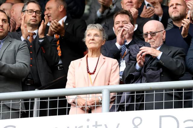 Doris McLean was at Tannadice to watch a game for the first time in nearly 20 years after a statue of her late husband Jim was unveiled outside the stadium on the eve of Dundee United's 1-0 win over Dundee  (Photo by Alan Harvey / SNS Group)