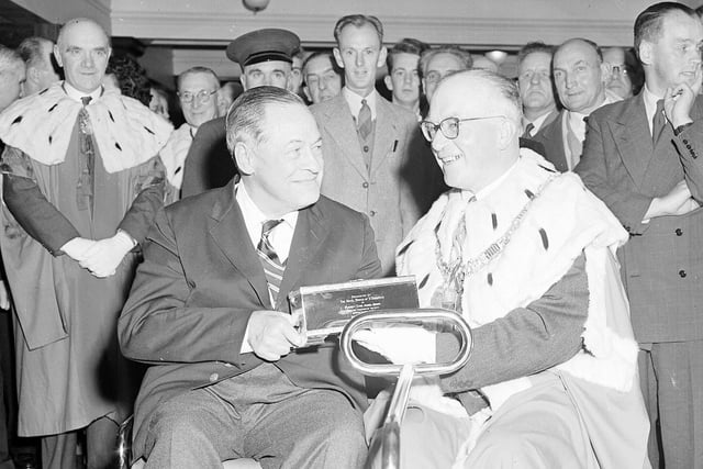 American golfing legend Bobby Jones receives the Freedom of St Andrews in October 1958.