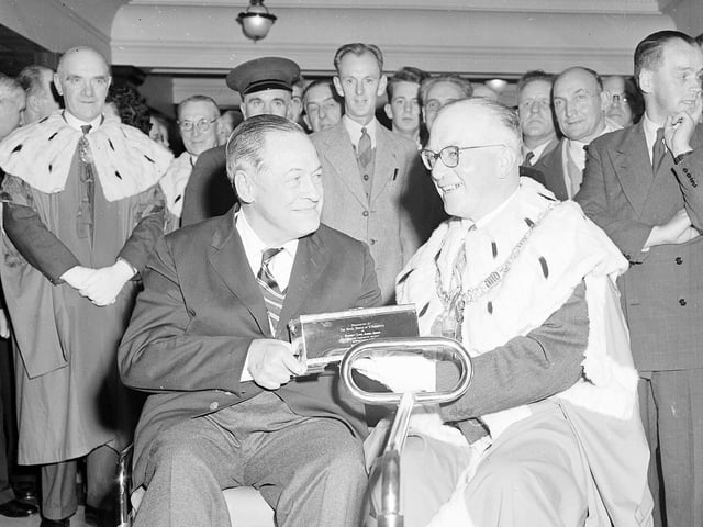 American golfing legend Bobby Jones receives the Freedom of St Andrews in October 1958.