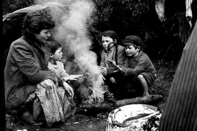 A family of travellers at their camp near Pitlochry in 1958. Picture: TSPL