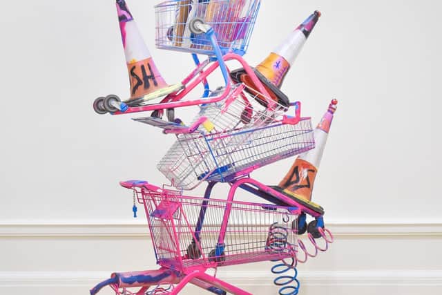 Shopping trolley everything is for sale by Hooligan Sadikson PIC: Julie Howden