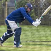 Oli Hairs practises at Goldenacre as Scotland gear up for the new season. Picture: Lisa Ferguson