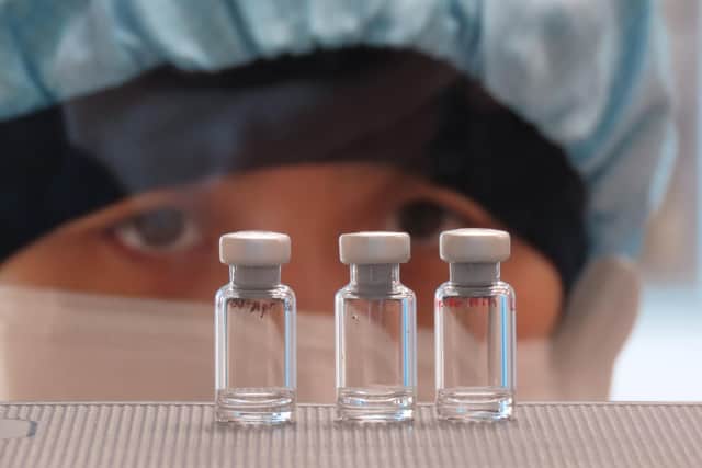 Some doses in bottles, as a team of experts at the University of Oxford working to develop a vaccine that could prevent people from getting Covid-19.