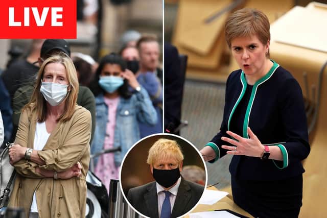 Boris Johnson and Nicola Sturgeon will take part in an emergency Cobra meeting today to decide on new lockdown restrictions after government advisers raised the nation’s coronavirus alert level. Pictures: PA