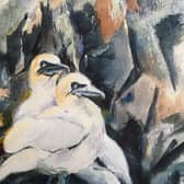 Annie Broadley's painting 'Bass Rock Gannets'
