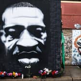 A memorial of George Floyd was created near the court which heard the three-week trial. (Chandan Khanna/AFP/Getty)