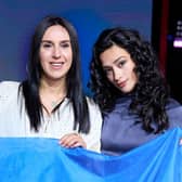 Ukrainian singer Jamala with Spanish singer Chanel Terrero earlier this year.