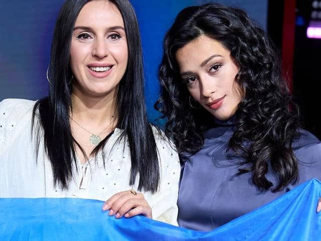 Ukrainian singer Jamala with Spanish singer Chanel Terrero earlier this year.