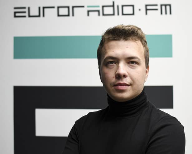 Belarus journalist Roman Pratasevich was arrested after Belarussian authorities forced a flight from Greece to Lithuanian to land in their territory (Picture: Euroradio via AP)