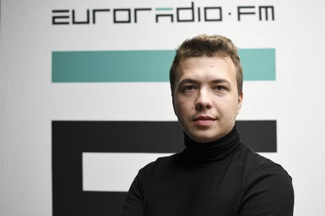 Belarus journalist Roman Pratasevich was arrested after Belarussian authorities forced a flight from Greece to Lithuanian to land in their territory (Picture: Euroradio via AP)