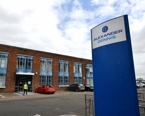 Up to 400 jobs are at risk after bus manufacturer Alexander Dennis announced plans to move operations from Falkirk and Larbert to Scarborough (Picture: Michael Gillen)